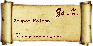 Zsupos Kálmán névjegykártya